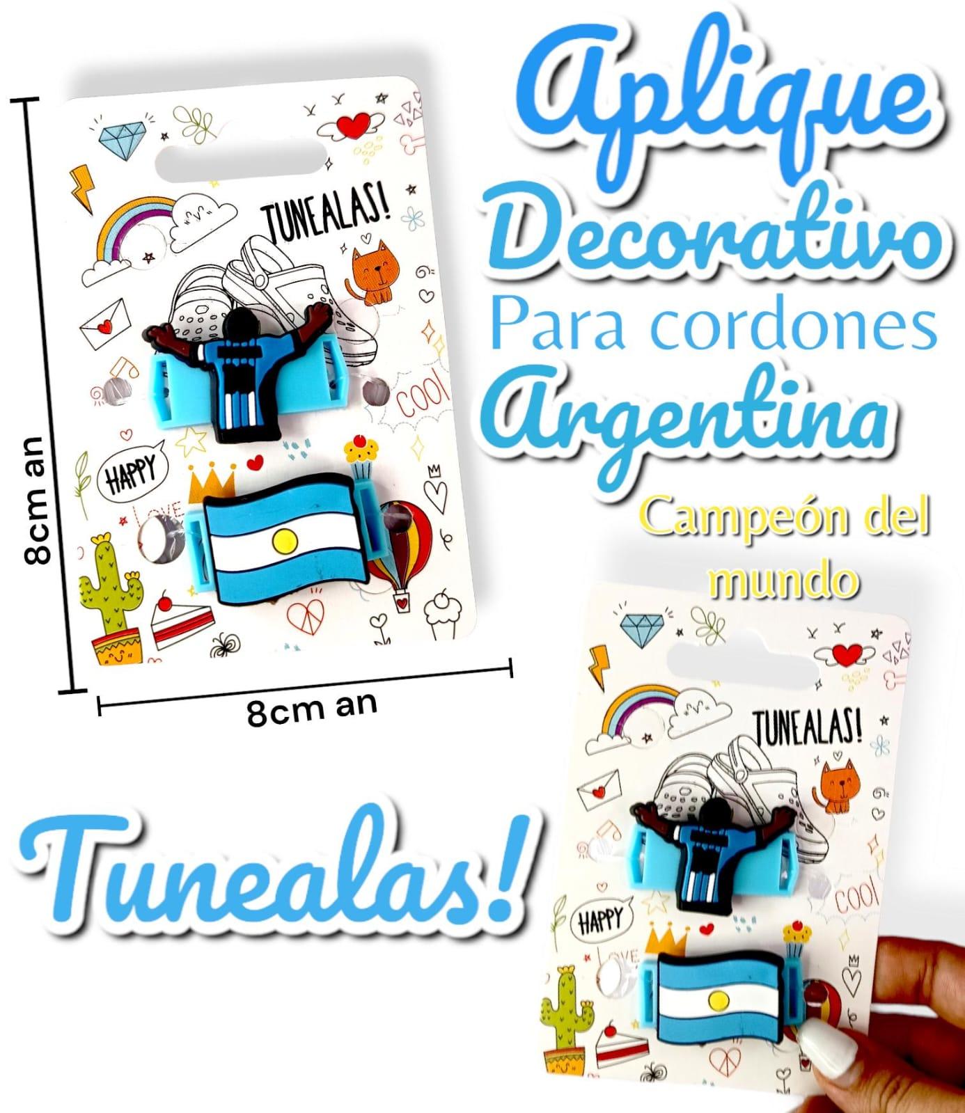 Aplique Decorativo Para Cordones Argentina Campeon Del Mundo TUNEALAS